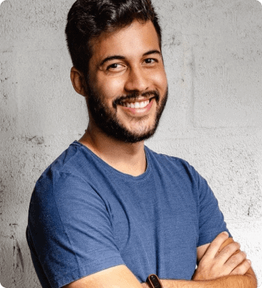 Smiling man with crossed arms promoting flexible loan options at Preferred Rate.